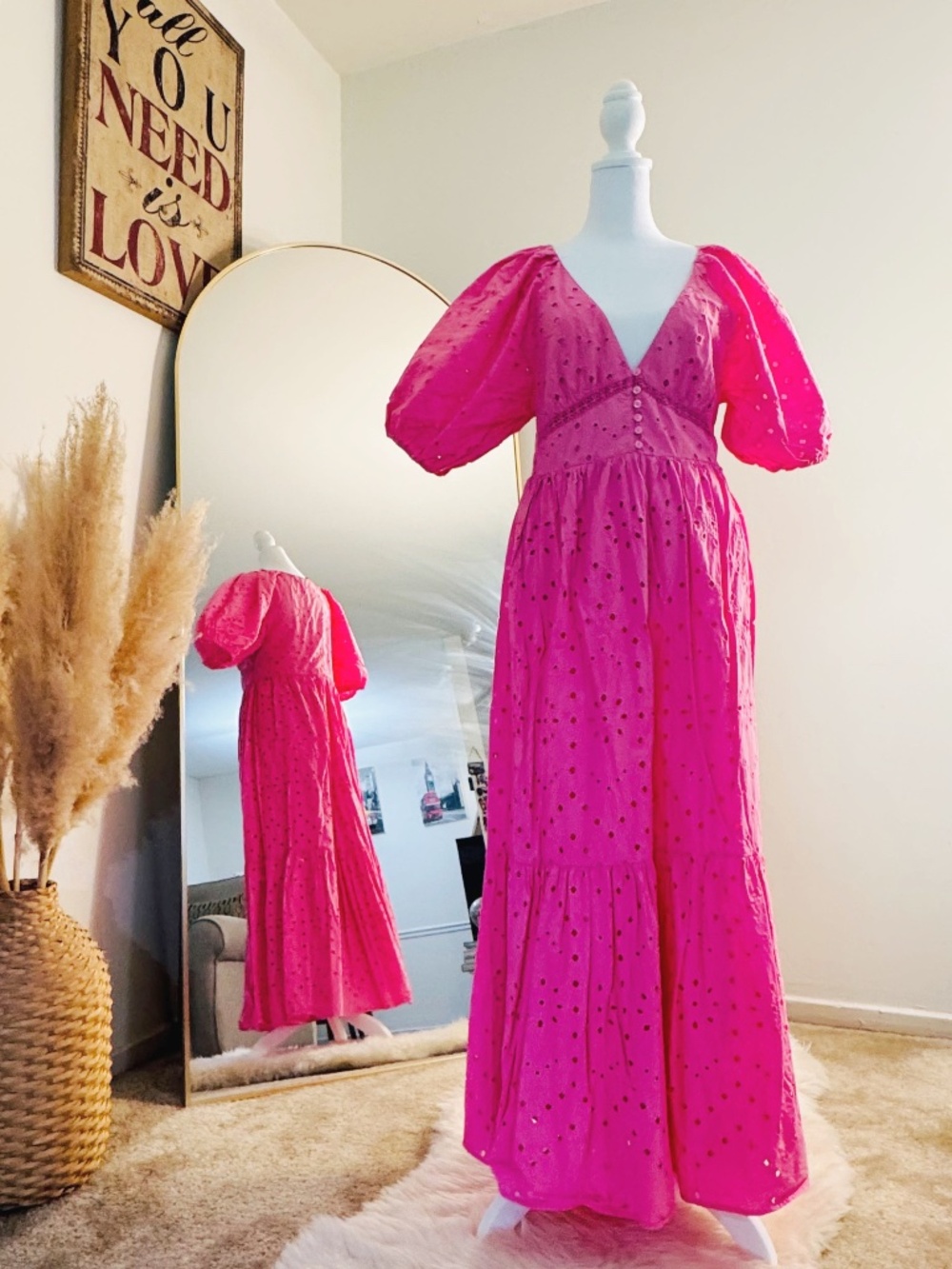ZARA DRESS - Embroidered Pink dress